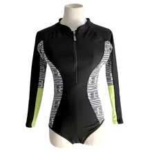 Спорт с длинным рукавом цельный купальник с высокой горловиной купальники Для женщин профессиональный купальник Сексуальная передняя молния femme Braziliansurfing