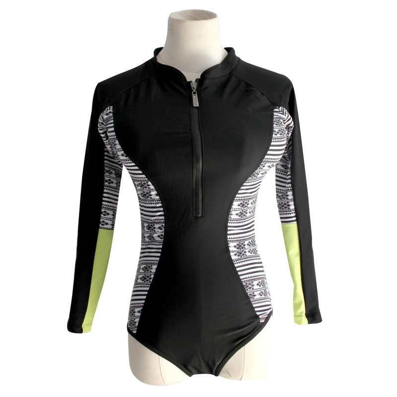 Sports Long Sleeve one piece swimsuit High Neck swimwear Women Professional Swimsuit Sexy Front Zipper femme Braziliansurfing Sports Long Sleeve one piece swimsuit High Neck swimwear Women Professional Swimsuit Sexy Front Zipper femme Braziliansurfing