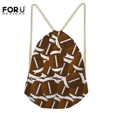 FORUDESIGNS/Повседневные детские сумки на шнурках, регби, футбол с рисунком шариков, рюкзак на веревках, Cinch Sack, повседневная детская пляжная сумка для хранения