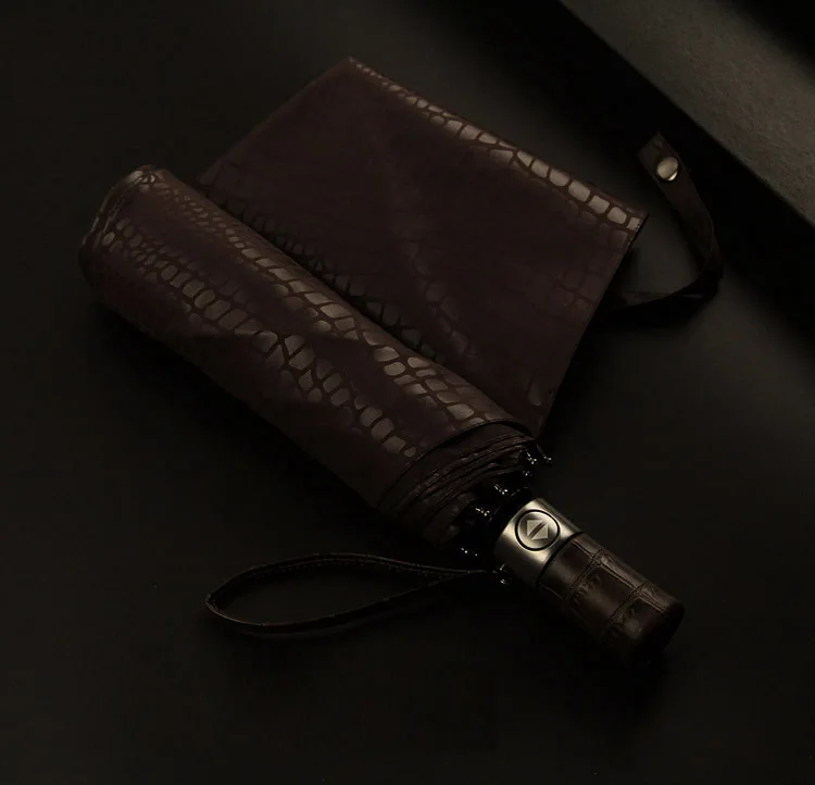 Imitation Crocodile Skin Umbrella Men Rain Women Three Folding Windproof Fully Automatic Gentle High Quality Umbrellas