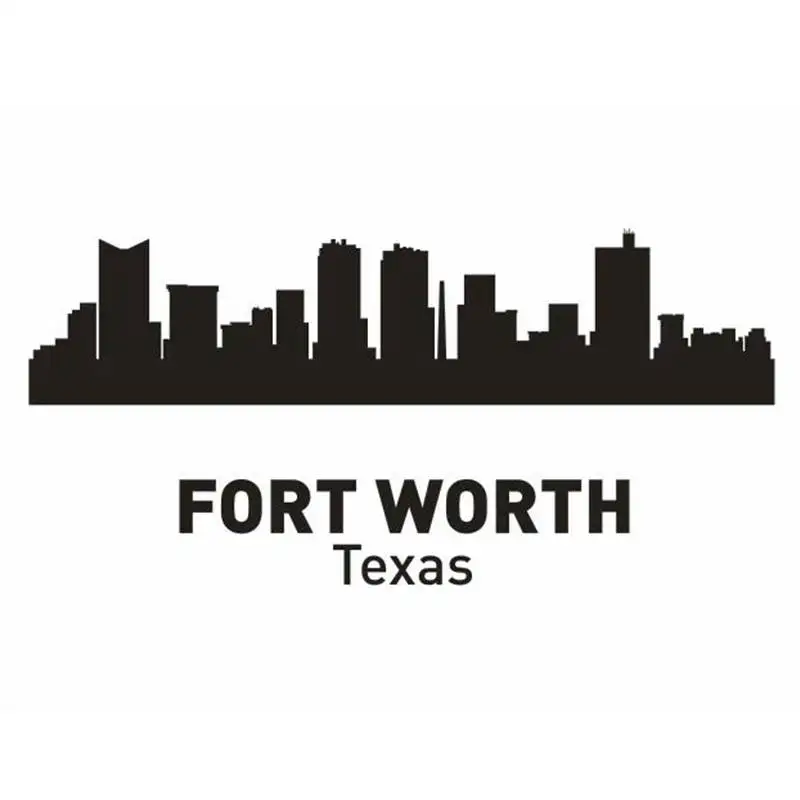 Goedkoop DCTAL FORT WORTH Stad Decal Landmark Skyline Muurstickers Schets Decals Poster Parede Home Decor Sticker