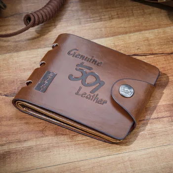 

112918 new hot men Short Retro Wallet male Leather Button clutch purse