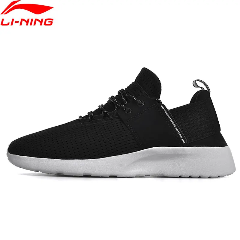 Najtaniej Li Ning męska sports life styl życia buty rekreacyjne walking Jogging buty sportowe oddychające podszewka komfort czarne trampki GLKN025 YXB178