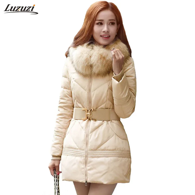 

Luzuzi Winter Jacket Women Big Fur Hooded Parka Thick Cotton Coat Women Outerwear Jaqueta Feminina Inverno Chaqueta Mujer Z956