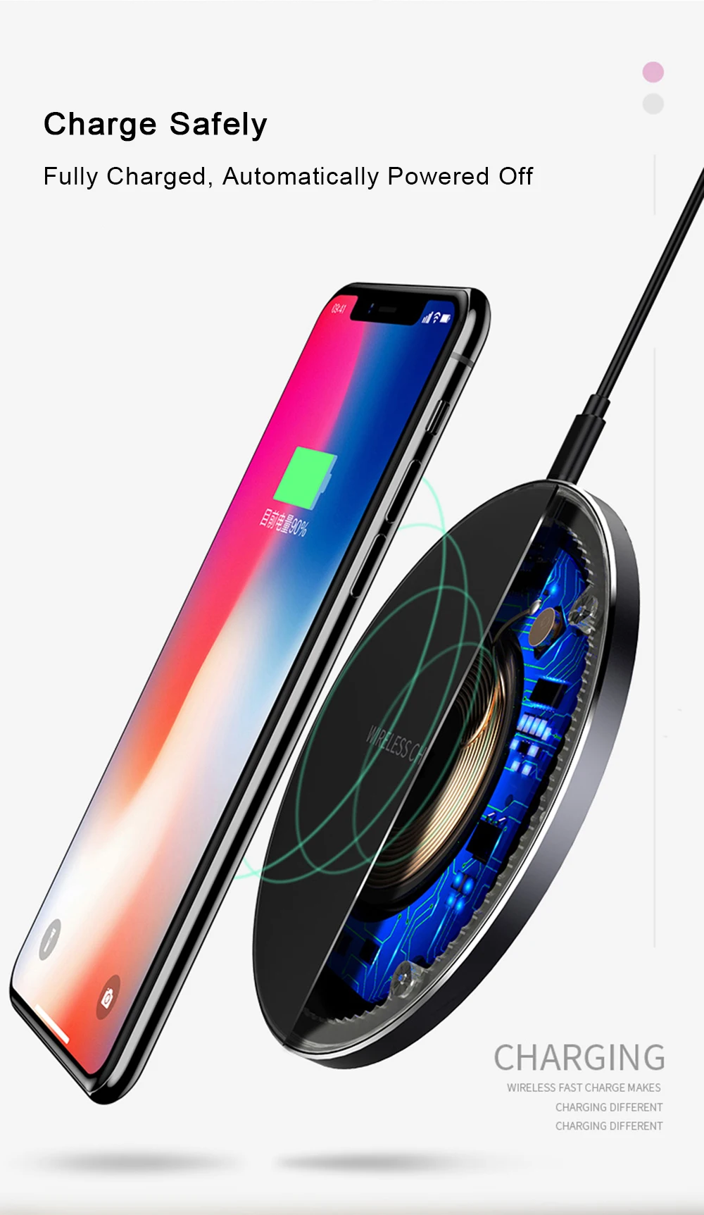 Universal 10W Wireless Charger For Samsung Galaxy S8 Plus S9 Note 8 S7 S6 Edge Fast Charging Pad Dock For iPhone X 8 Plus JK63 (6)