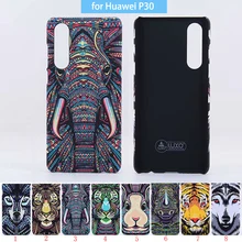 Original Luxo Rei Da Floresta Animais Asteca Rostos Lobo Leão Coruja Padrão Capa Dura Caso Protetor de Telefone para Huawei P30