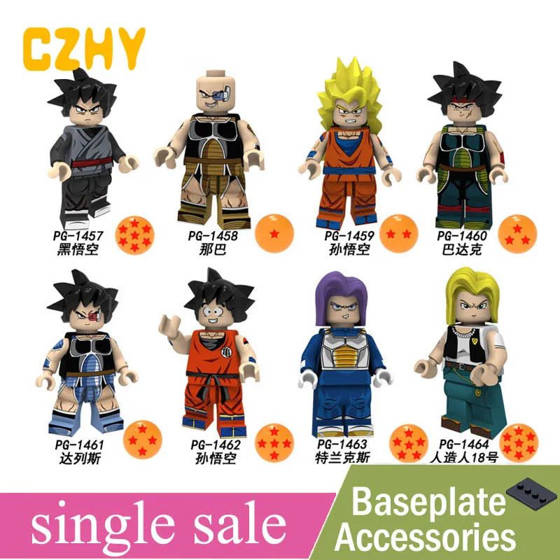 

Single sale Dragon Ball Z Black goku Naba Sun Wukong Badak Dales Learning Action Blocks Gift Toy Pop Figures PG8176