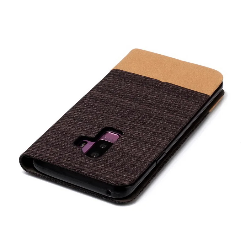 Тонкий тканевый кожаный чехол-книжка, мягкий чехол для samsung Galaxy S8 S9 Plus A8 Plus, чехол-подставка, держатель для карт, чехол
