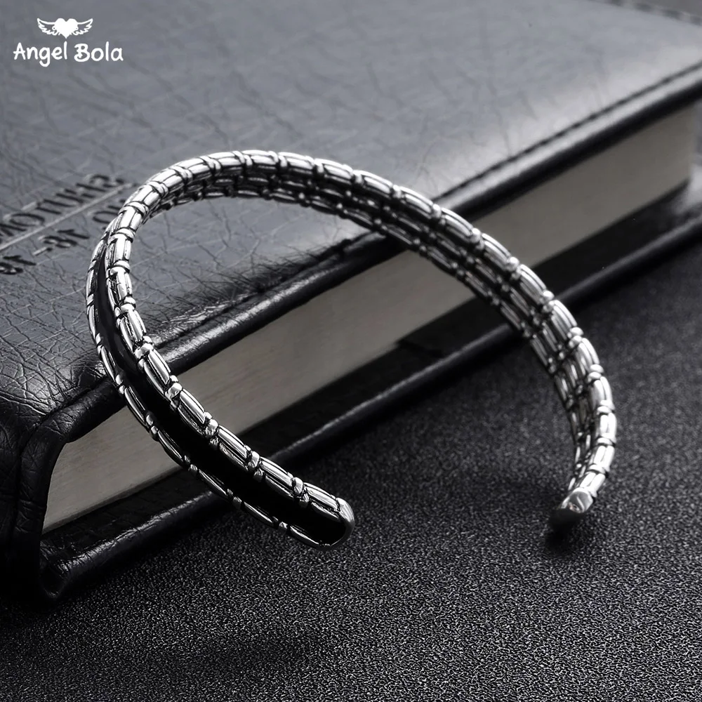 

Man Silver Personalized Engraved Buddha Bracelets Open Bangle for Women Wristbands Girls Family Sweet Encourage Gift