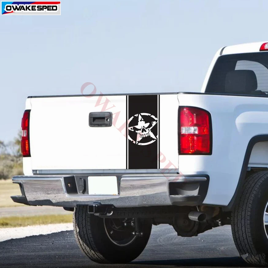 Skull Army Star Graphics Decal Pickup Car Trunk Sticker For Ranger D-MAX F-150 (3)
