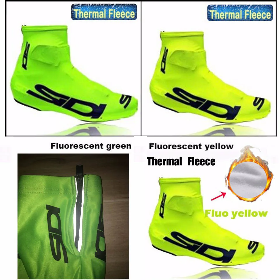 

Winter thermal fleece Fluorescent cycling shoe covers winter overshoes covers warm windproof bicycle cycling shoe covers
