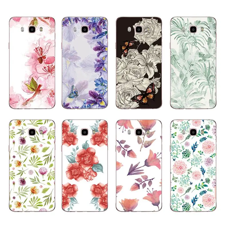 Soft TPU Phone Case For Samsung A3 A5 J3 J5 J7 J1 J2 S6 S7 S8 S8plus note8 c5 c7 c9 Colorful Flora Flower Face Painted Design017 | Мобильные