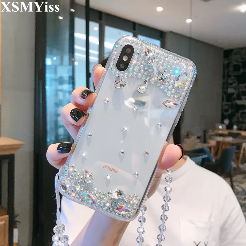 

Luxury Bling Rhinestone Crystal Diamond Soft Back Phone Case For Huawei Honor8 9 10 20 Lite V10 V20 7X 8X Nova2 3 4 5 Case Cover