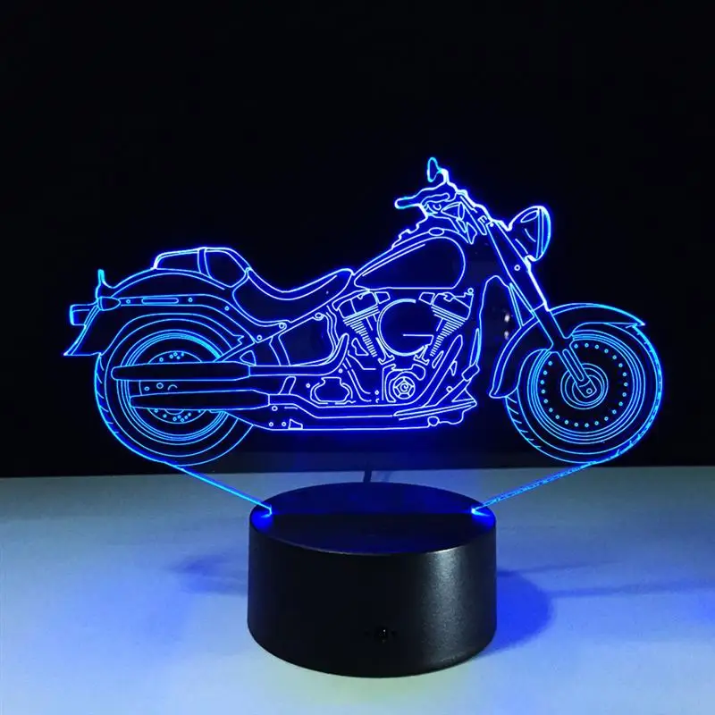 

3D Motorcycle Table Lamp Visual Light Effect Touch Switch & Remote Control Color Changing NightLight Gift For Kits Sleeping Lamp