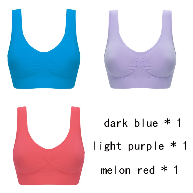 bralette Queenral 3PCS/lot  Plus Size Bras For Women Seamless Bra With Pads Big Size 5XL 6XL Bralette Push Up Brassiere Vest Wireless BH lace bra Bras