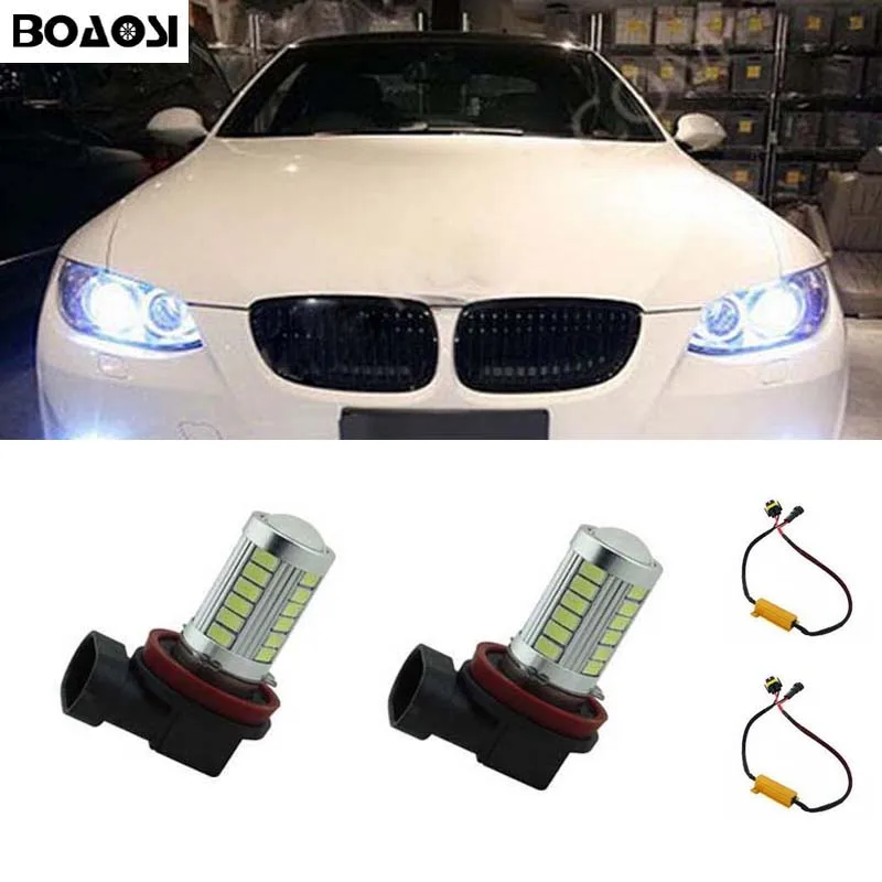 

BOAOSI 2x H8 H11 LED canbus Bulbs Reflector Mirror Design For Fog Lights No Error For BMW E71 X6 M E70 X5 E83 F25 x3 E63 E64 E90