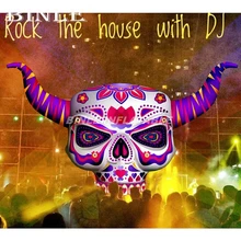 Большой открытый в виде скелета на Хэллоуин фиолетовый надувной череп голова Повешенный Призрак для праздничные украшения для сцены