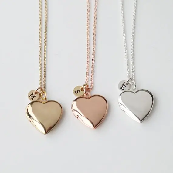 personalize rose gold heart Locket 