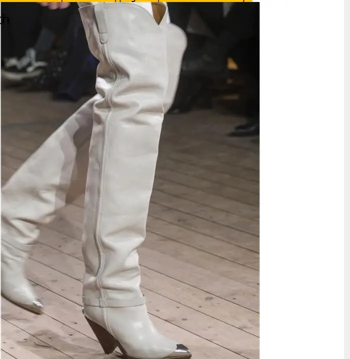 Cap Spike 2019 En Biker De Western Cuir Véritable Automne Picture Toe as Moto Femmes Cowboy Hiver Pour As Haut Talon Picture Overknee Bottes qwU7awt