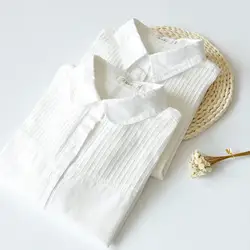 Для женщин рубашки блузки 2018 осень весна женский рубашка с отложным воротником с длинными рукавами ЛАЭС Топы Повседневное хлопковая блуза