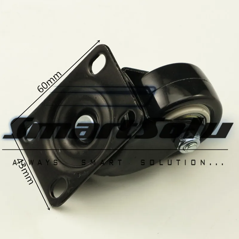 شحن مجاني 4 قطع أسود كرسي مكتب قطب عجلات مطاطية الصناعية مكابح عالمية عجلات