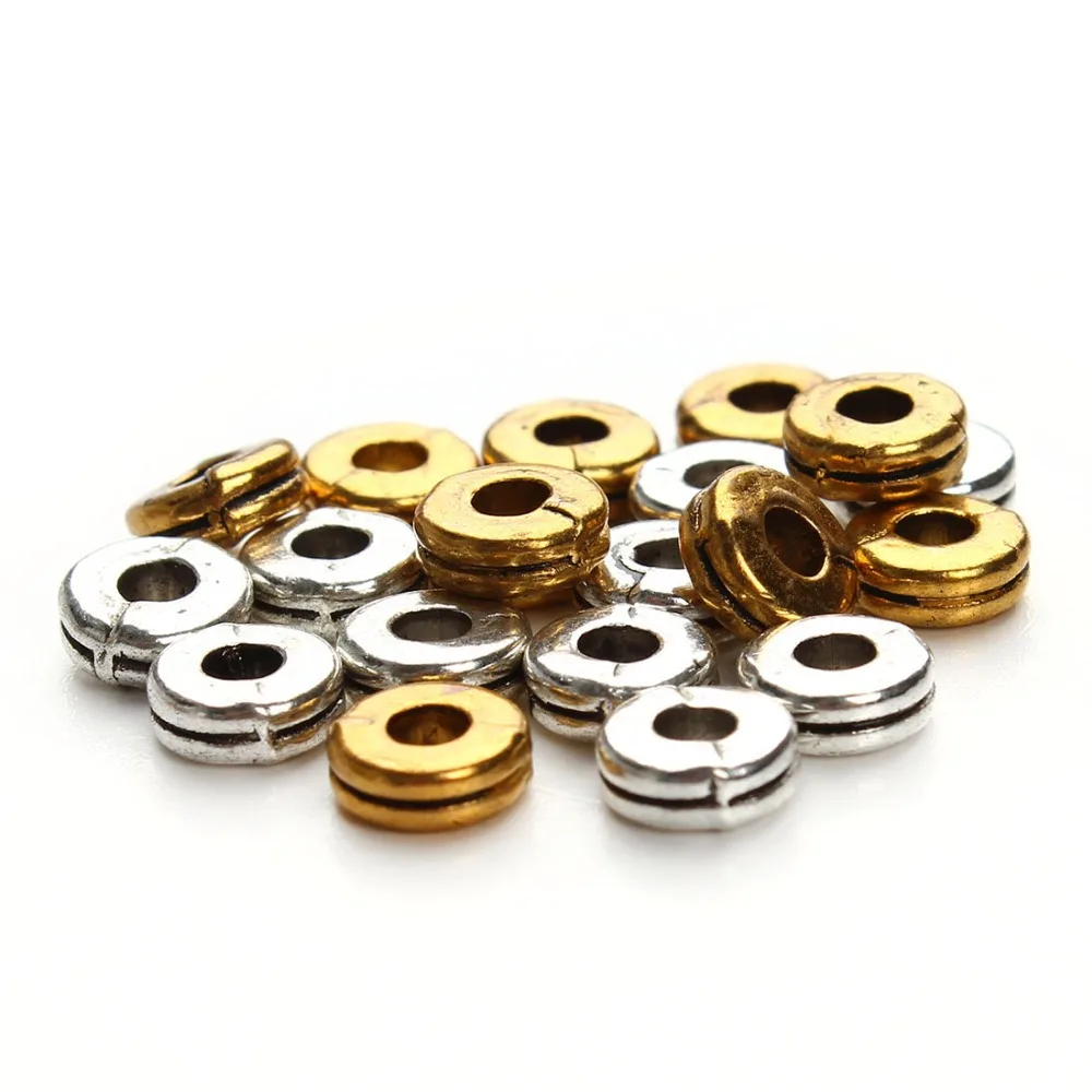 5Pcs 6//8//10//12mm Plated Wheel Shape Loose Spacer Beads With 1mm Hole DIY Jewelry