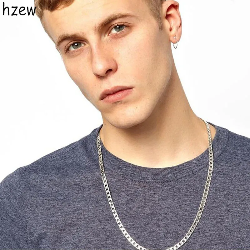 

hzew necklace flat snake bones men domineering fashion high-grade jewelry long 60 CM width 0.5cm