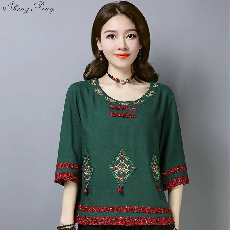Woman Chinese Traditional Women oriental China clothing womens tops and blouses G148