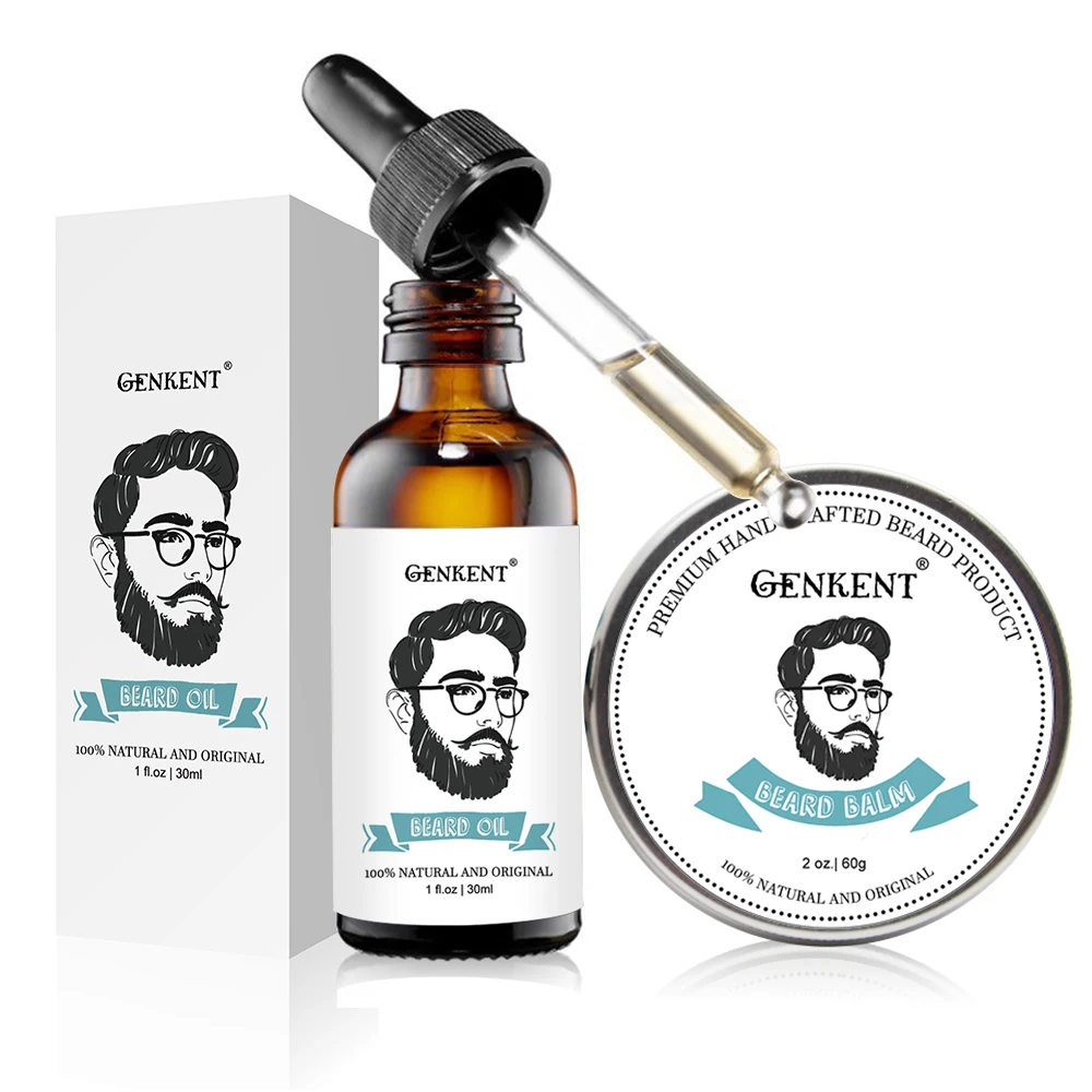 Men Moustache Cream Beard Oil Kit for Men Beard Care Gift Set Natural