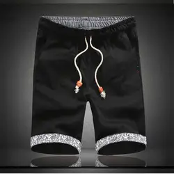LASPERAL плюс Размеры шорты Для мужчин модные однотонные тренировки свободные шорты Причинно шнурок карман уличная льняные шорты мужской 2019