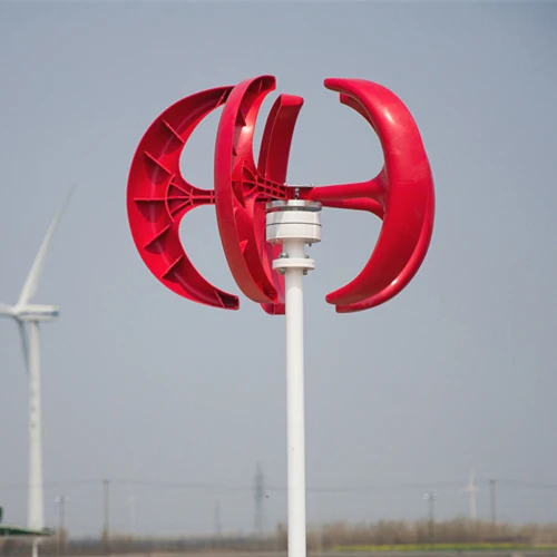 

Vertical Wind Turbine come with wind solar hybrid controller, start up speed 2m/s, 12v/24v red lantern type wind generator