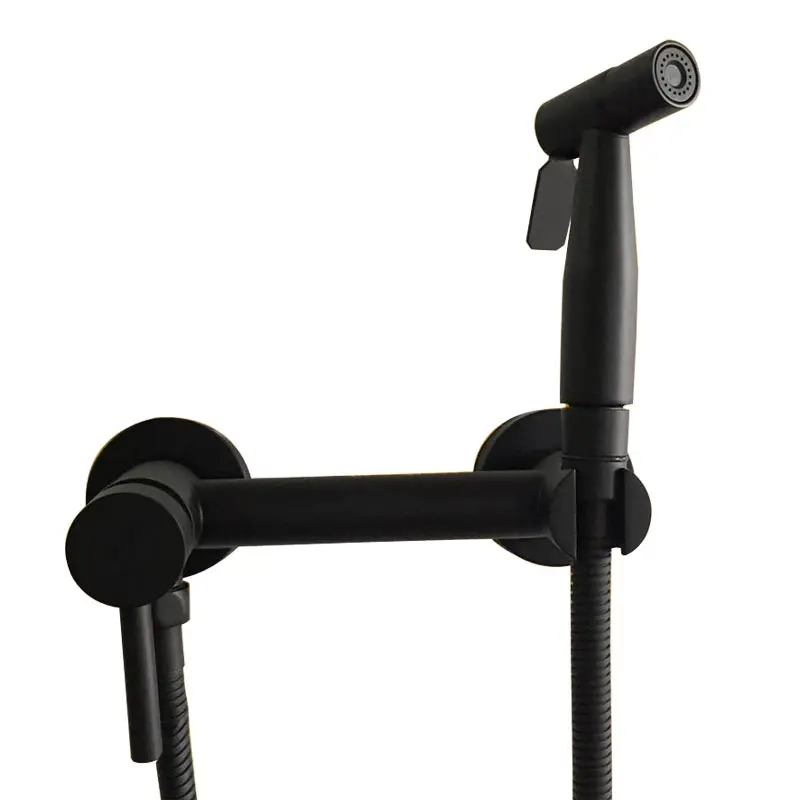 

black Bidet Faucet Pressurized Sprinkler Head Brass Black Cold and Hot Switch sprayer spray shower portable Toilet nozzle seat