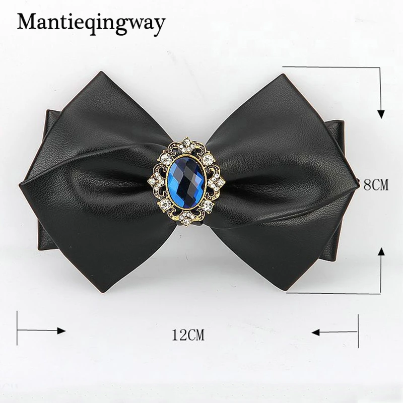 Бренд mantieqingway Мужская PU бабочкой сплошной полиэстер Bowties для Свадебная вечеринка Костюмы Gravatas Бизнес галстуки черный галстук-бабочку