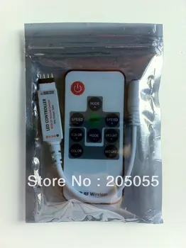 

10key Mini RF Remote Control LED RGB Controller wireless DC 5-24V 3x4A with Power Supply Socket for Strip Light SMD 3528/5050