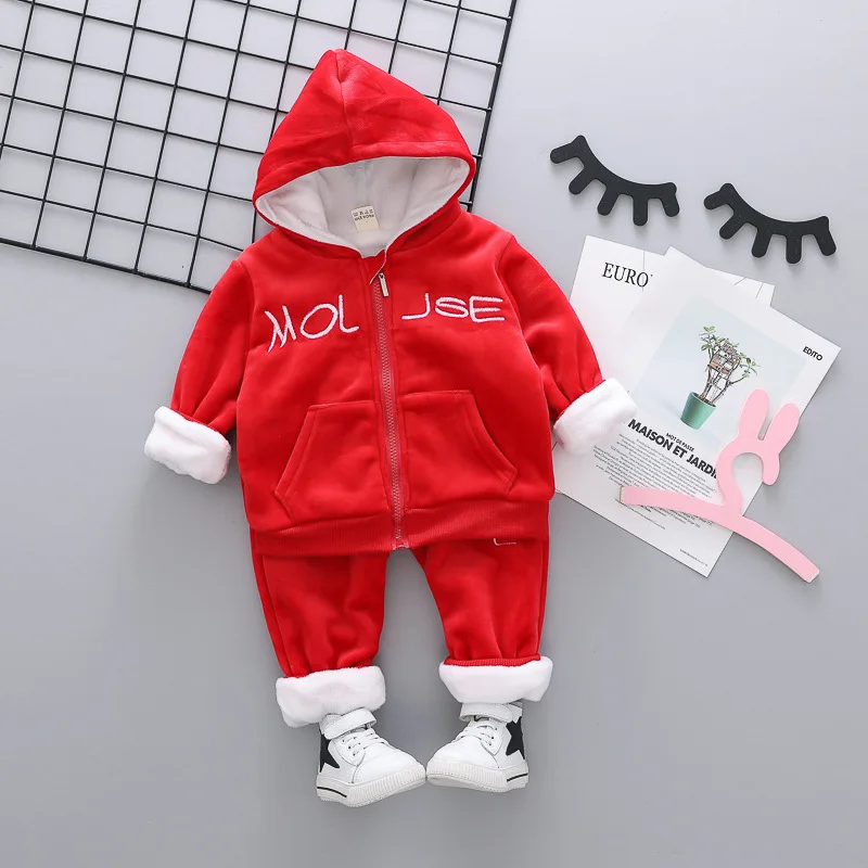 Velvet Warn Clothes for Toddler Boy and Girl Baby Winter Outfit Boys