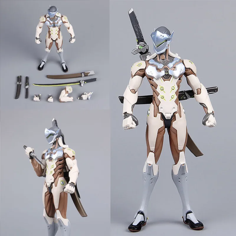 Аниме игра OW Shimada Genji 18 см ПВХ экшн Фигурки игрушки подвижная модель для