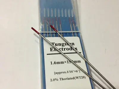 Вольфрамовый электродный стержень для сварки TIG 10 шт. WT20/красный/торированный
