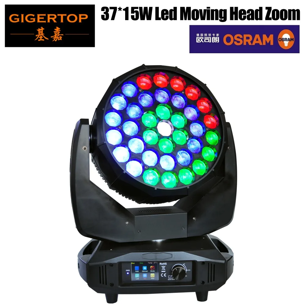 

Freeshipping 650W High Power Osram 37 x 15W Led Moving Head Zoom Light Color Ring Control RGBW 4IN1 DMX512 18/42 CH Beam Wash