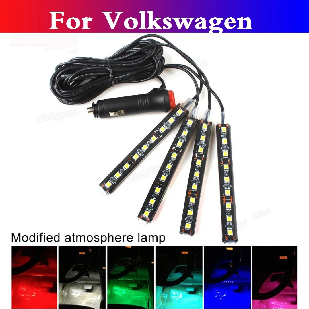 New Car styling LED RGB Interior Floor Deco Atmosphere Strip Light For Volkswagen Beetle Bora Eos Fox Golf GTI Golf Plus Golf R New Car styling LED RGB Interior Floor Deco Atmosphere Strip Light For Volkswagen Beetle Bora Eos Fox Golf GTI Golf Plus Golf R