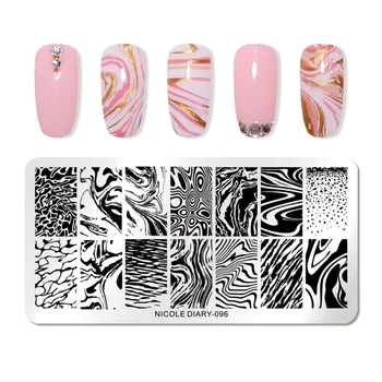 

NICOLE DIARY Marble Coconut Nail Stamping Plates Summer Flower Geometric Stamp Templates Nail Art Printing Stencils Tools DIY