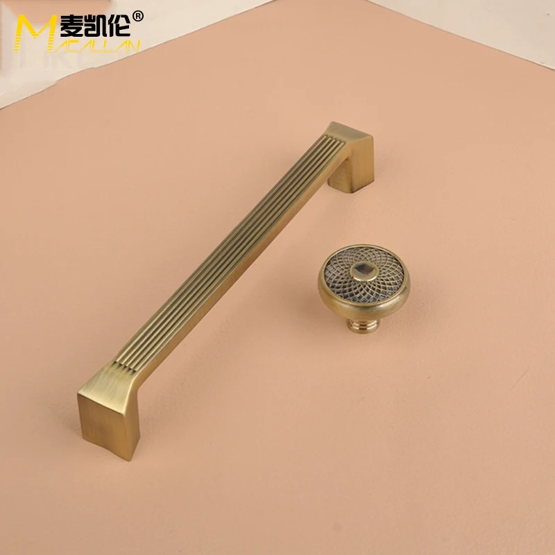 

Continental handle wardrobe drawer cabinet door modern minimalist furniture American antique bronze
