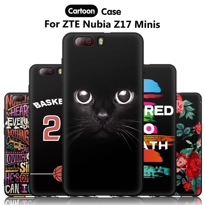 

JURCHEN Case For ZTE Z17 Minis Cover 5.2 inch Silicone Soft TPU Back Cover For ZTE Nubia Z17 Mini S Minis Phone Case Cute Coque