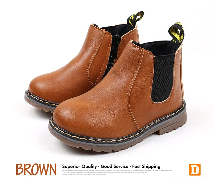 2018 Children Martin Boots Classic Style Plush Kids Boots Snow Pu Leather Warm Winter Shoes Rubber Falt Boys Girls Boots 569 (7)