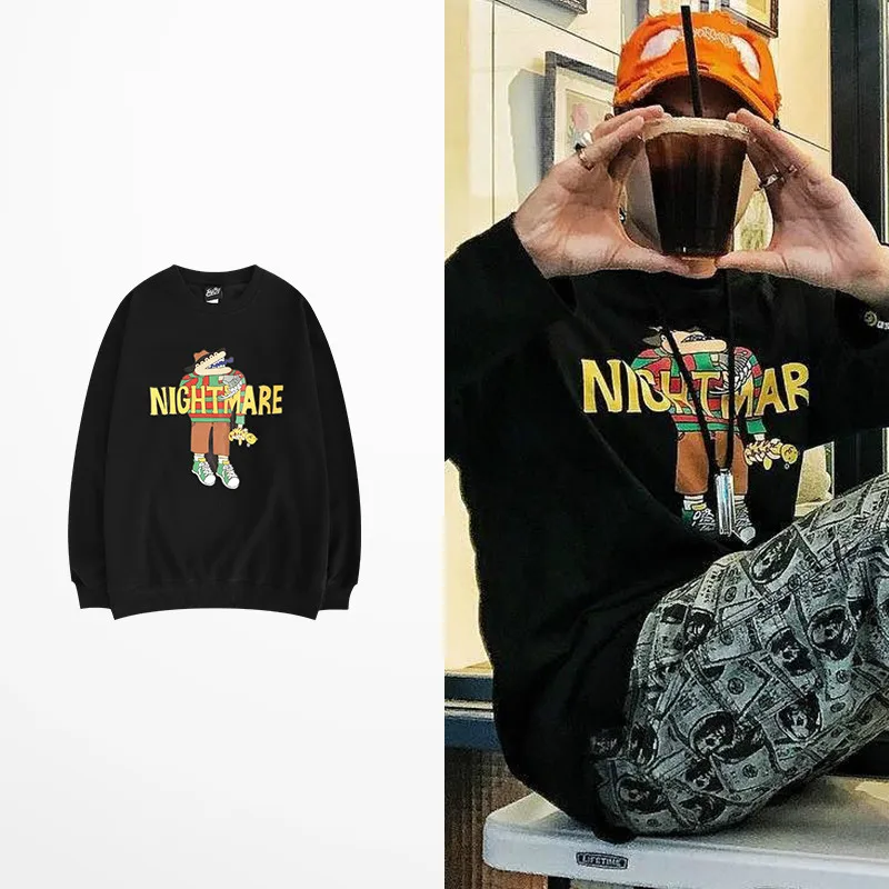 Streetwear Autumn Fashion Pullovers Men Nightmare Cartoon Print Hoodies Men Skateboard Hip Hop Twenty One Pilots Sweatshirts Men