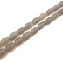 Lii Ji натуральный камень серый Агат матовый Маркиза Форма граненые бусины приблизительно 6x9 мм свободные бусины для DIY Ювелирные изделия 38 см