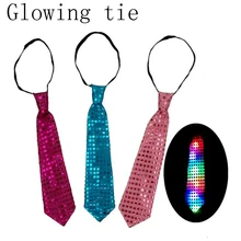 Детский светящийся галстук, повседневный Блестящий галстук