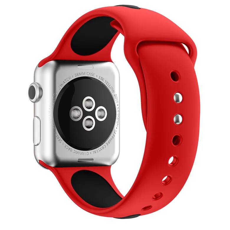 Силиконовый ремешок JANSIN для apple watch series 5 4 3 2, спортивный ремешок для iwatch 38 мм/42 мм/40 мм/44 мм, цветной ремешок для замены