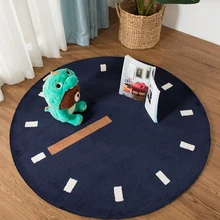В скандинавском стиле детские украшения Ins круглый ковер прикроватный гардероб с толстым мультяшным креативным коврик в виде часов детский игровой коврик