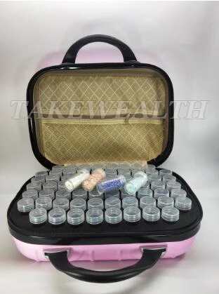 132 Bottles Diamond Painting Cross Stitch Accessories Tool Box Container Diamond Storage Full Square 5D Embroidery Mosaic - Цвет: pink