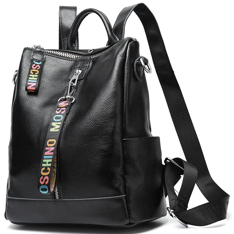 Women 100% Genuine Leather Backpack High Quality Youth Backpacks for Teenage Girls Female School Shoulder Bag Bagpack